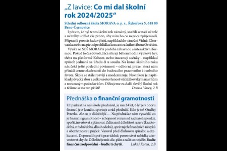 Příspěvky z naší školy - Zpravodaj Černoviny 25/3